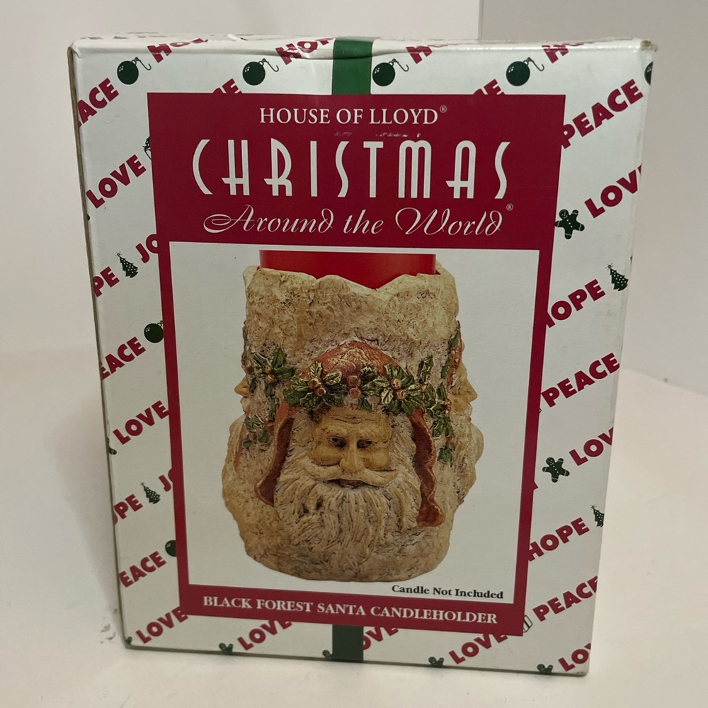 1996 House Of Lloyd Christmas Around The World Black Forest Santa Candleholder